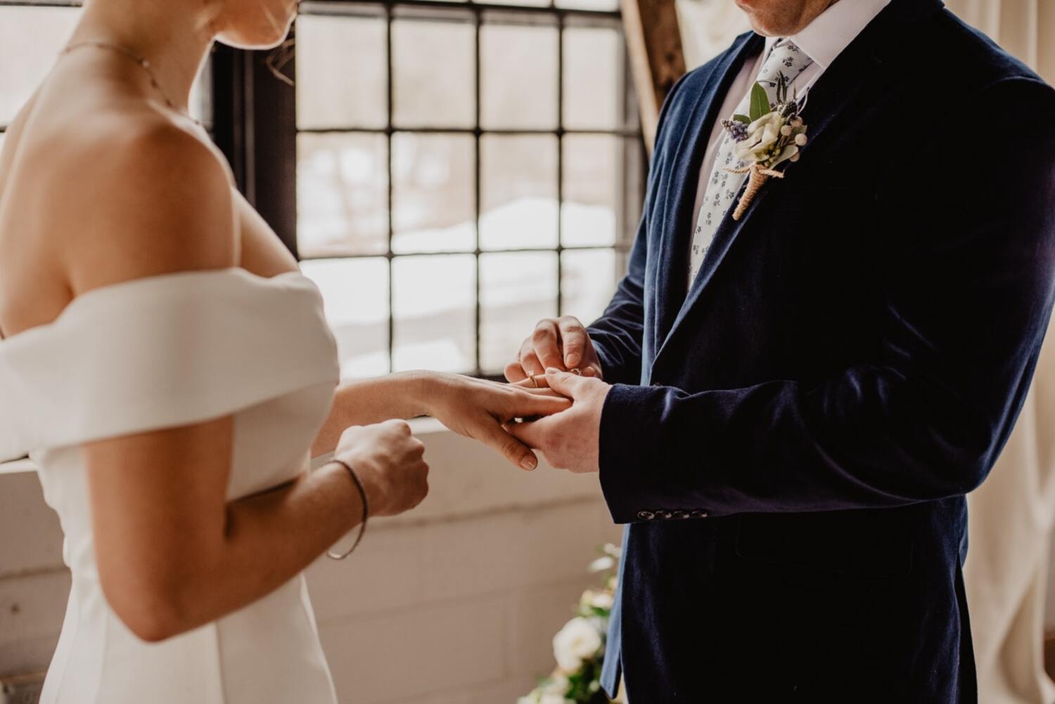 A couple getting married.