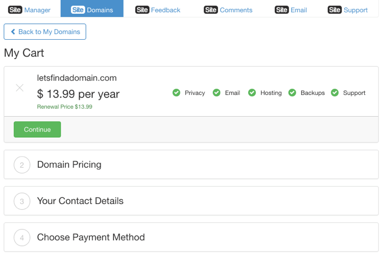 Wealthy Affiliate Site Domains - Step 3