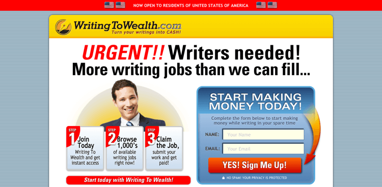 Writing To Wealth Review - Homepage