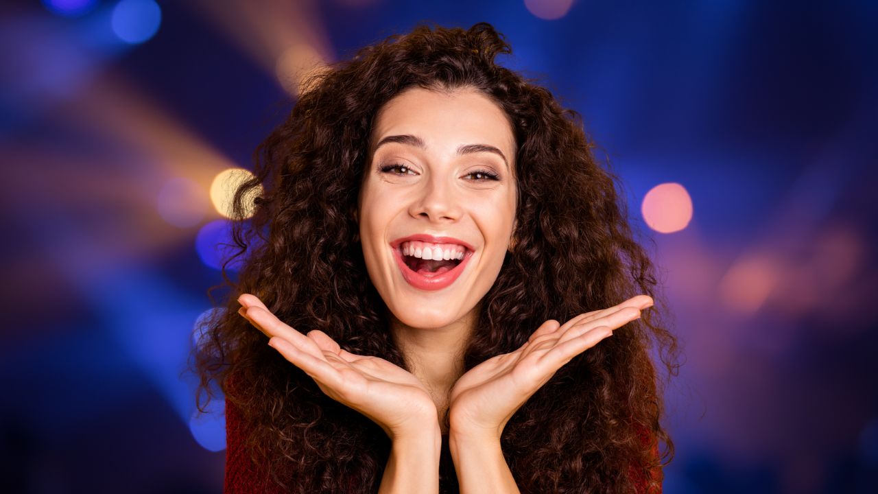 woman laughing and smiling