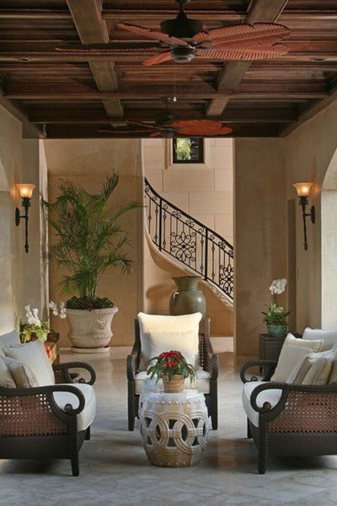 Colonial Spanish style living room.