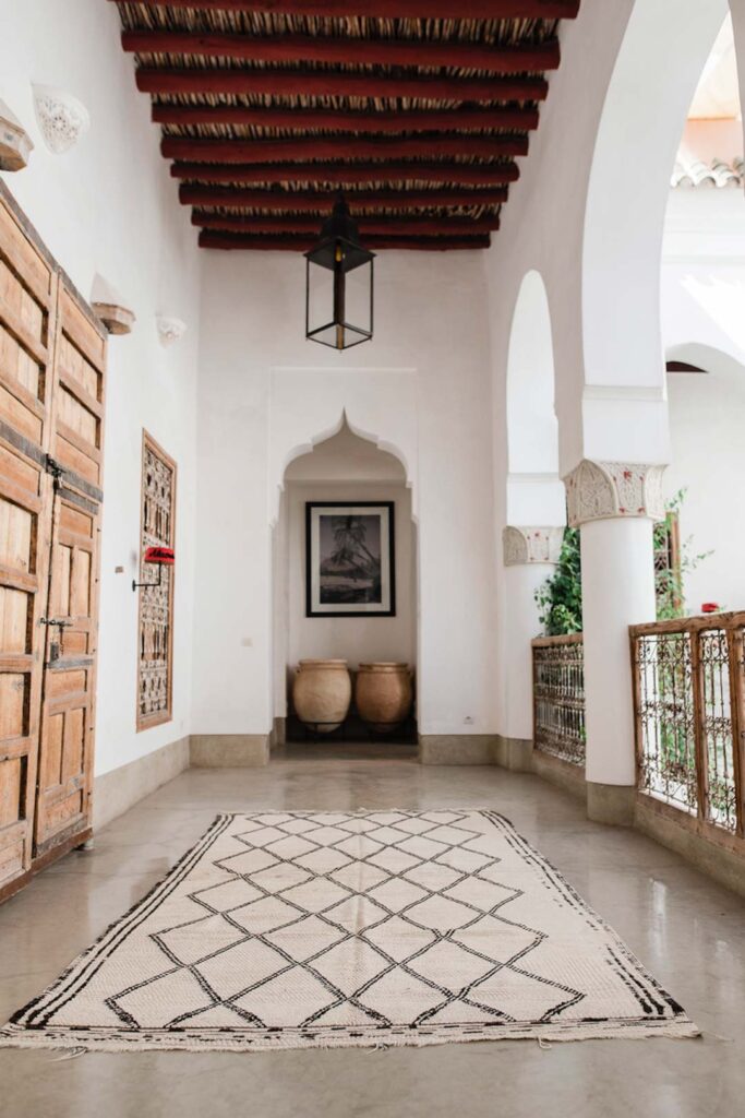 Spanish style courtyard hallway.