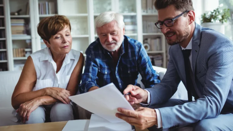 Senior couple planning their investment