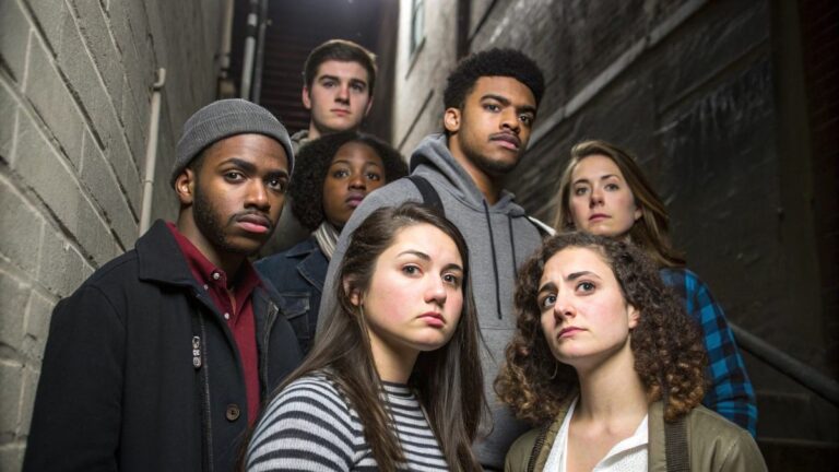 Detailed portrait photograph of a multi-ethnic group of young adults in their 20s