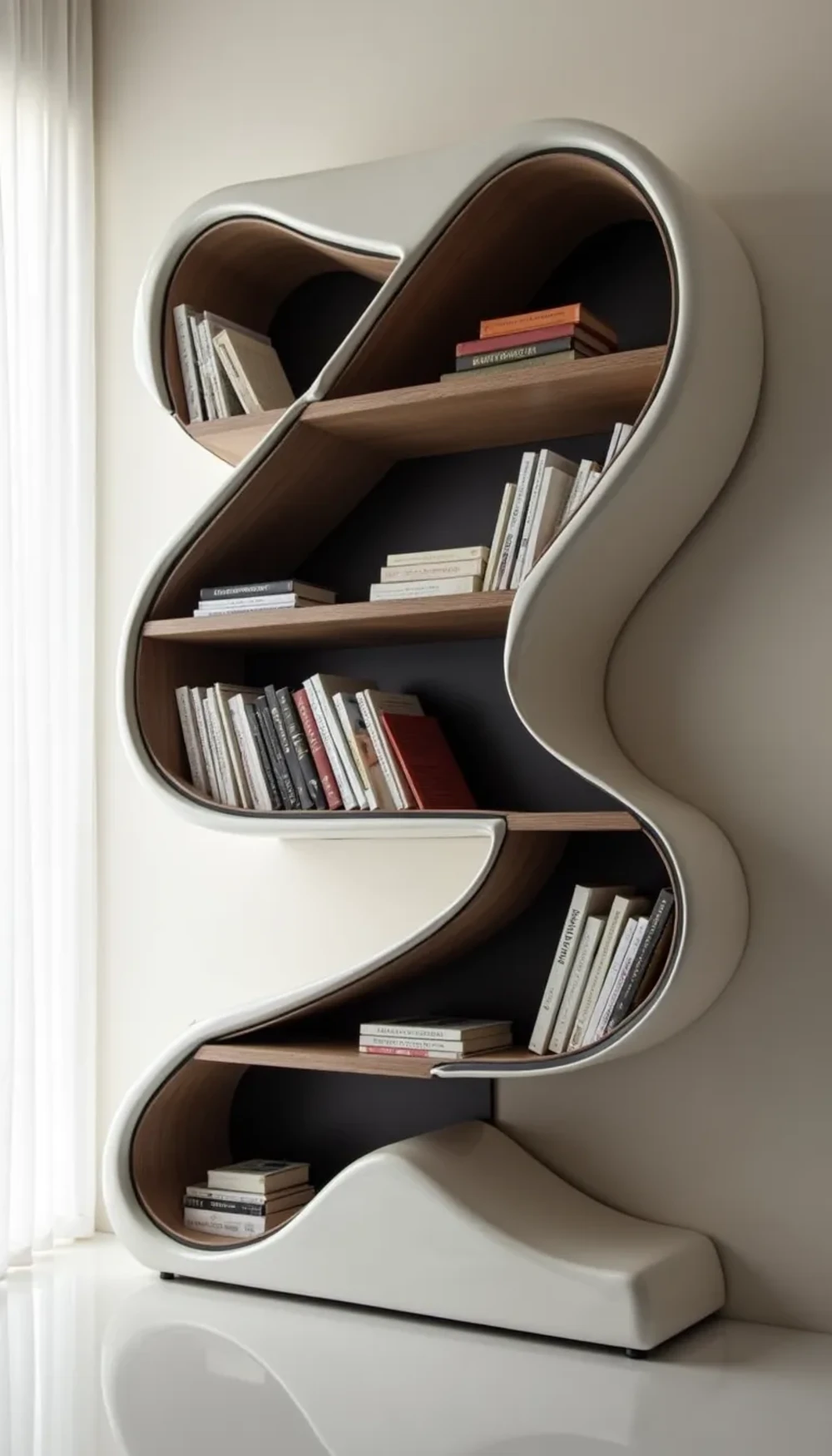 Bookshelf with Curved Corners