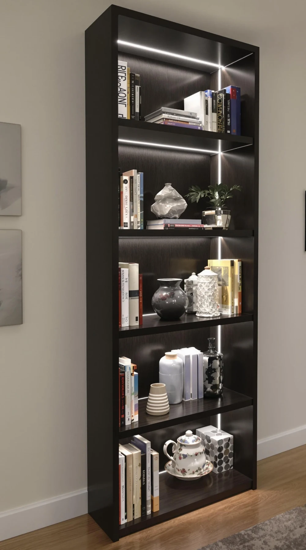 Bookshelf with Integrated Lighting