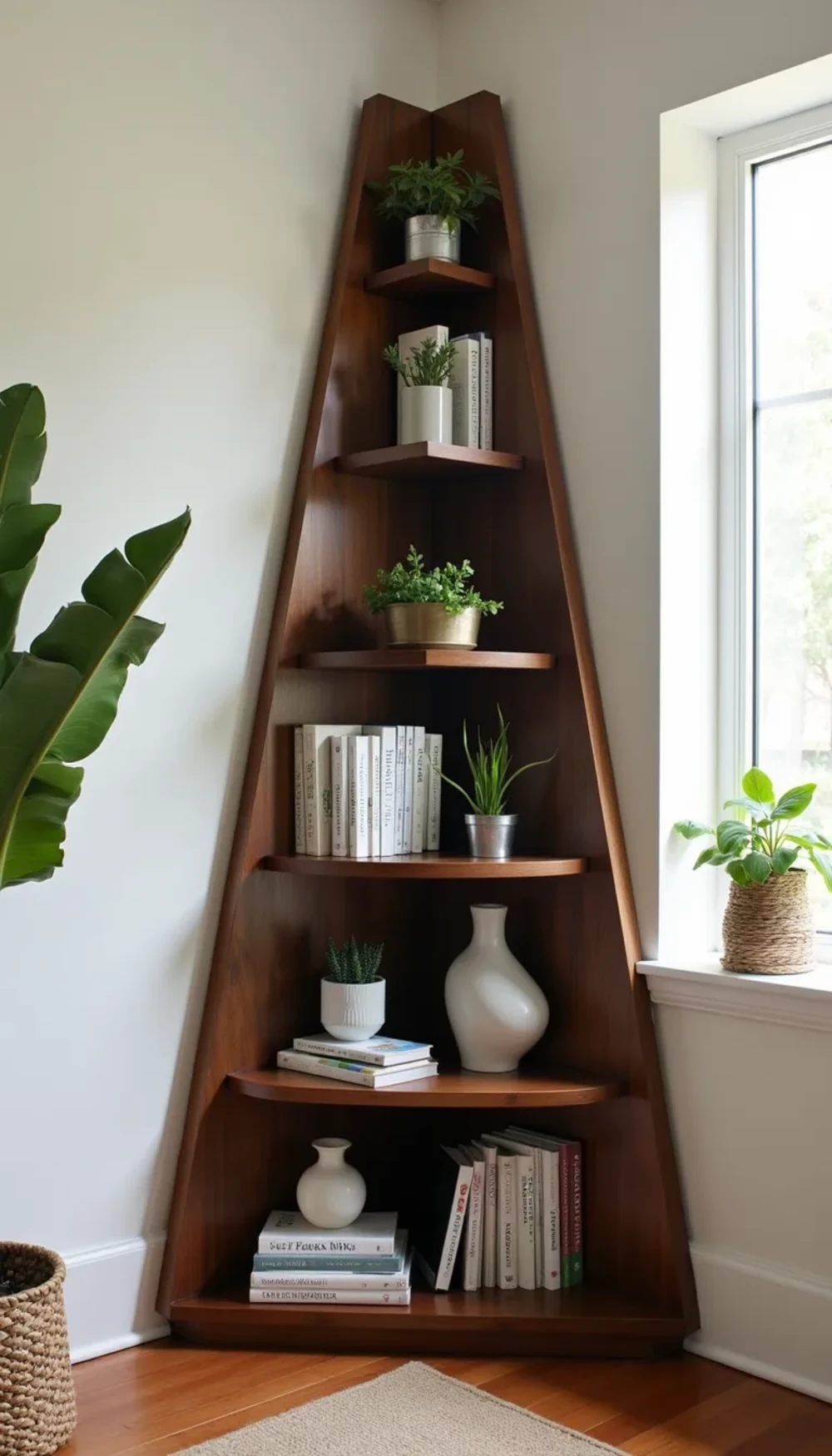 Compact Corner Bookshelf