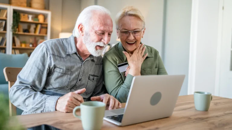 Couple mature senior women and man husband