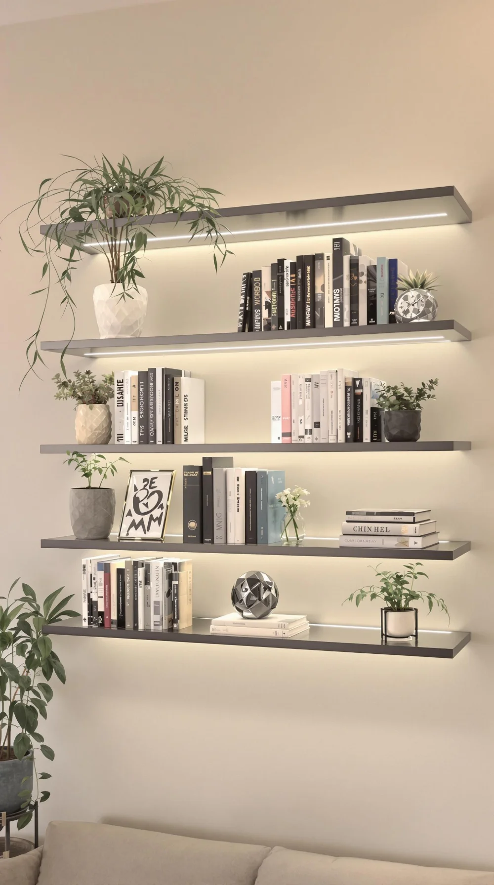 Floating Bookshelves with Minimalist Design