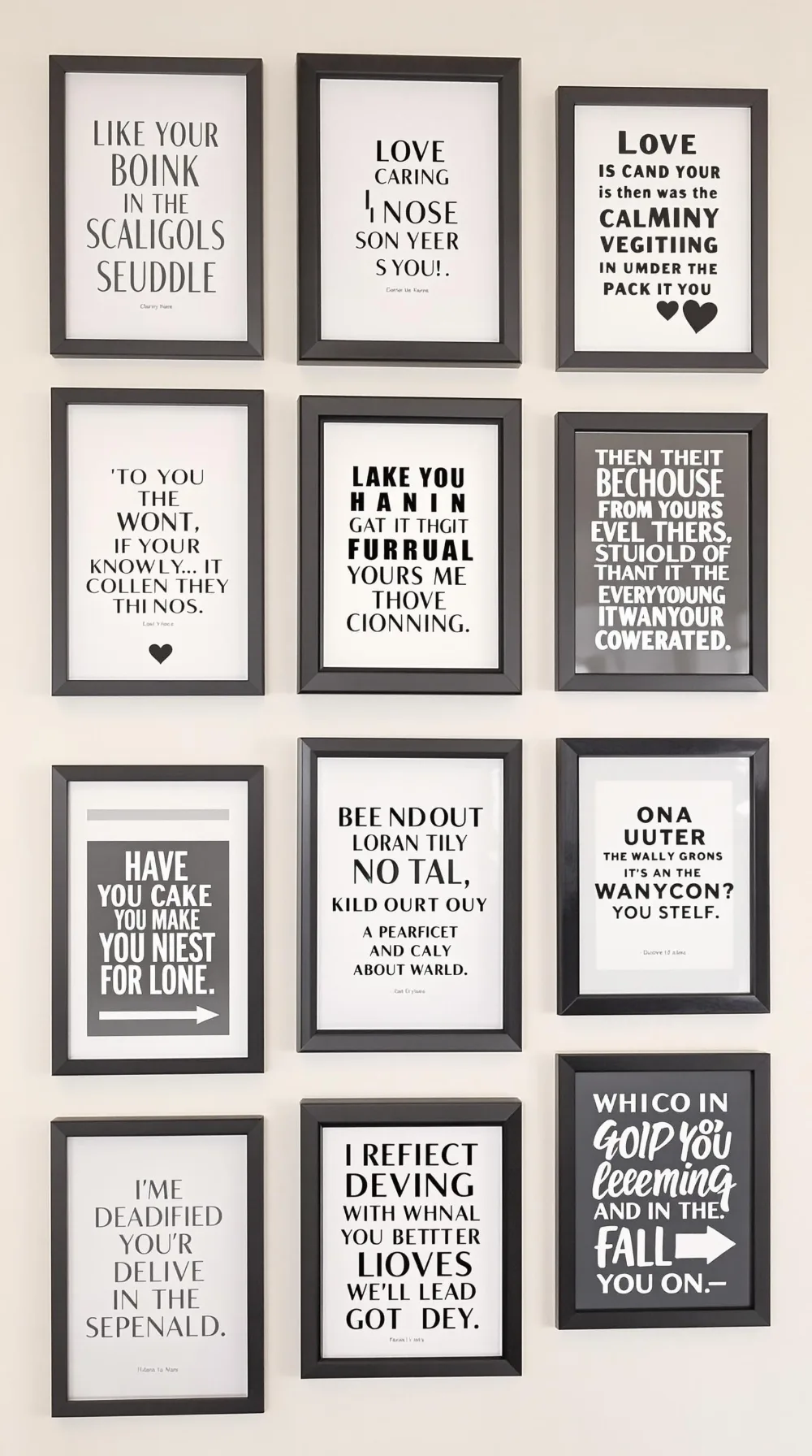 Framed Typography & Quotes Wall