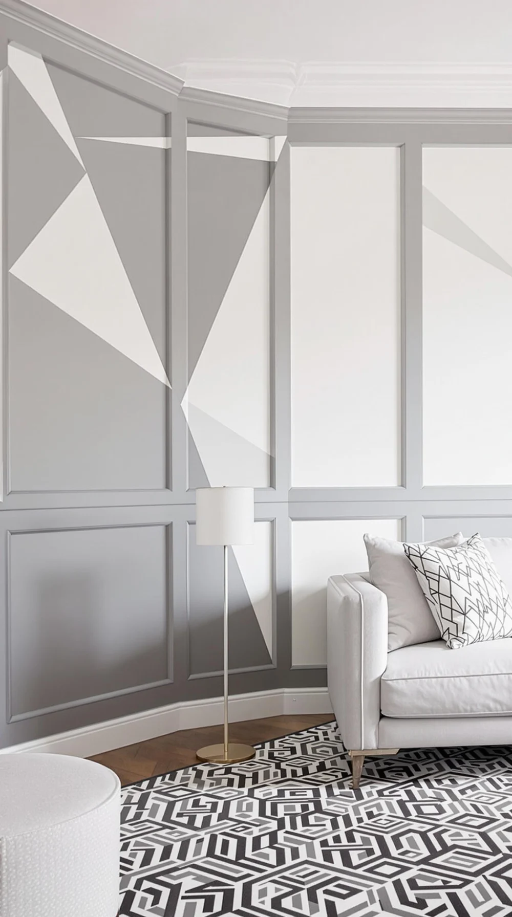 Geometric Wainscoting with Triangular Patterns