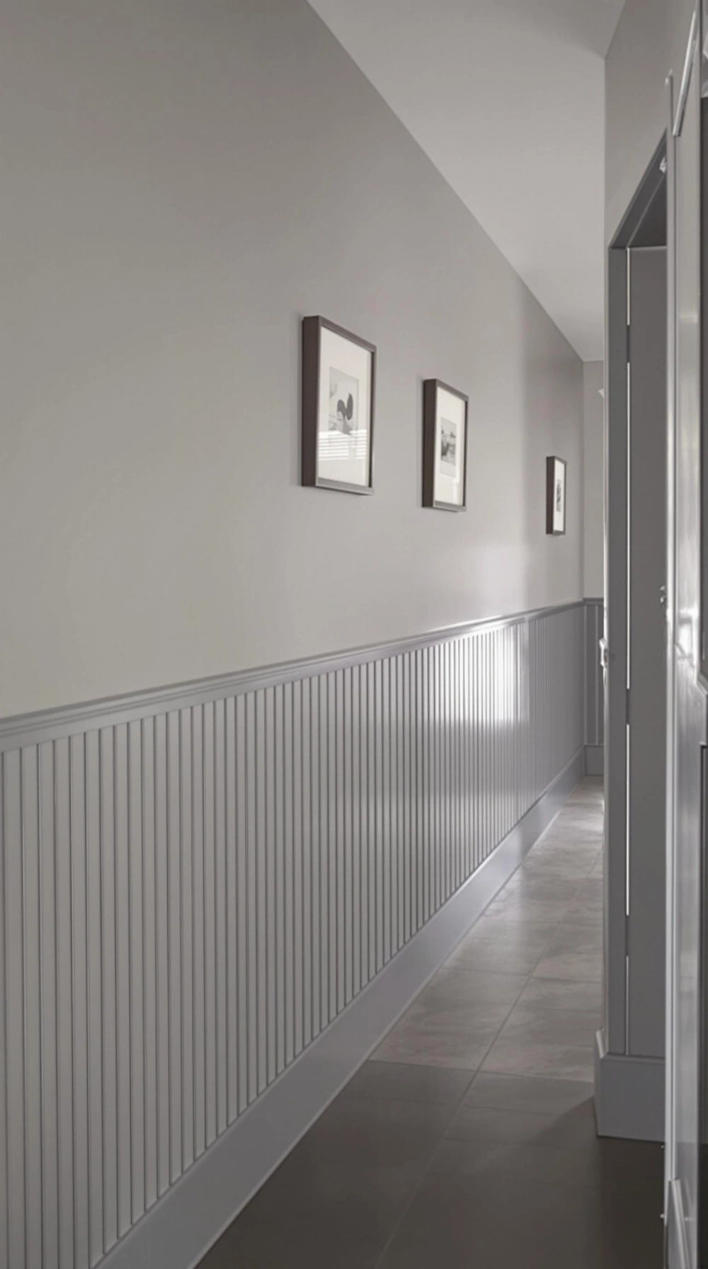 Minimalist Wainscoting with Thin, Vertical Slats