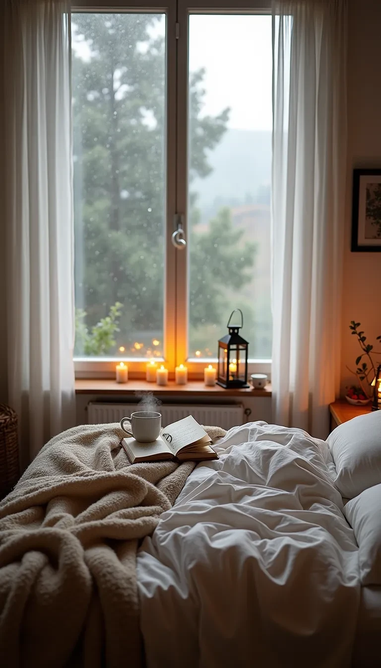 Rainy Day Hygge Bedroom With Oversized Windows