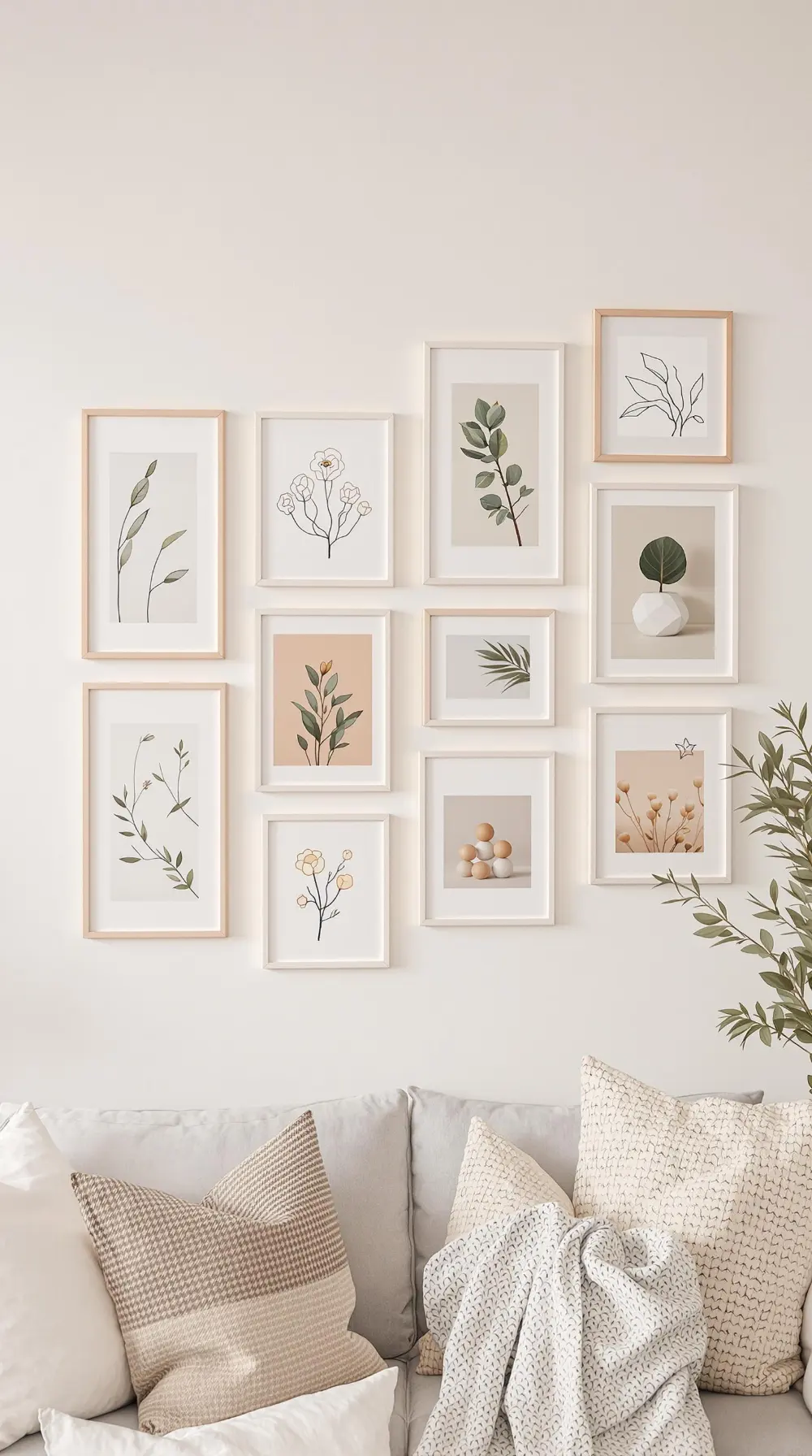 Scandinavian-Inspired Neutral Photo Wall