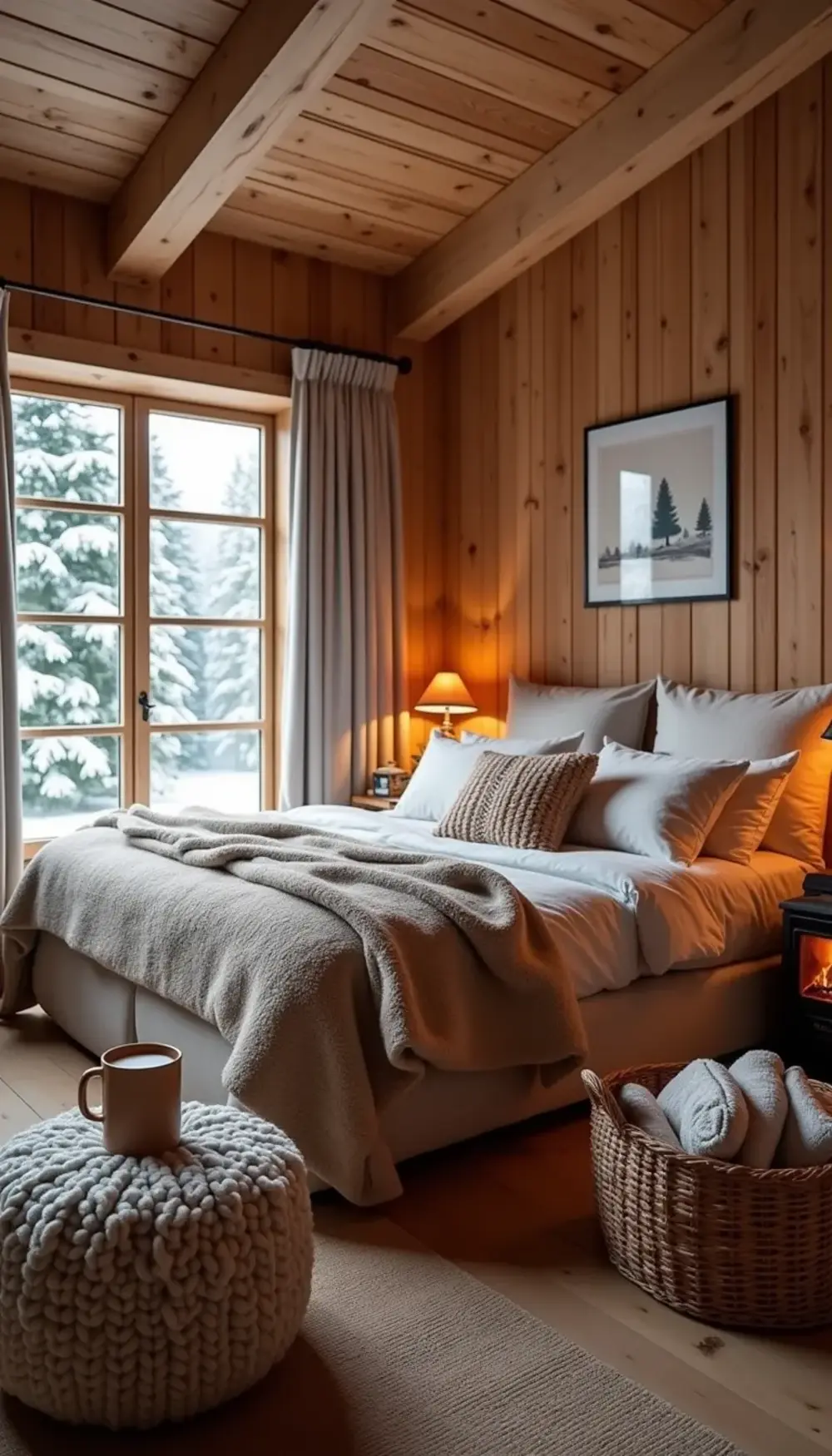 Scandinavian Snowy Cabin Retreat