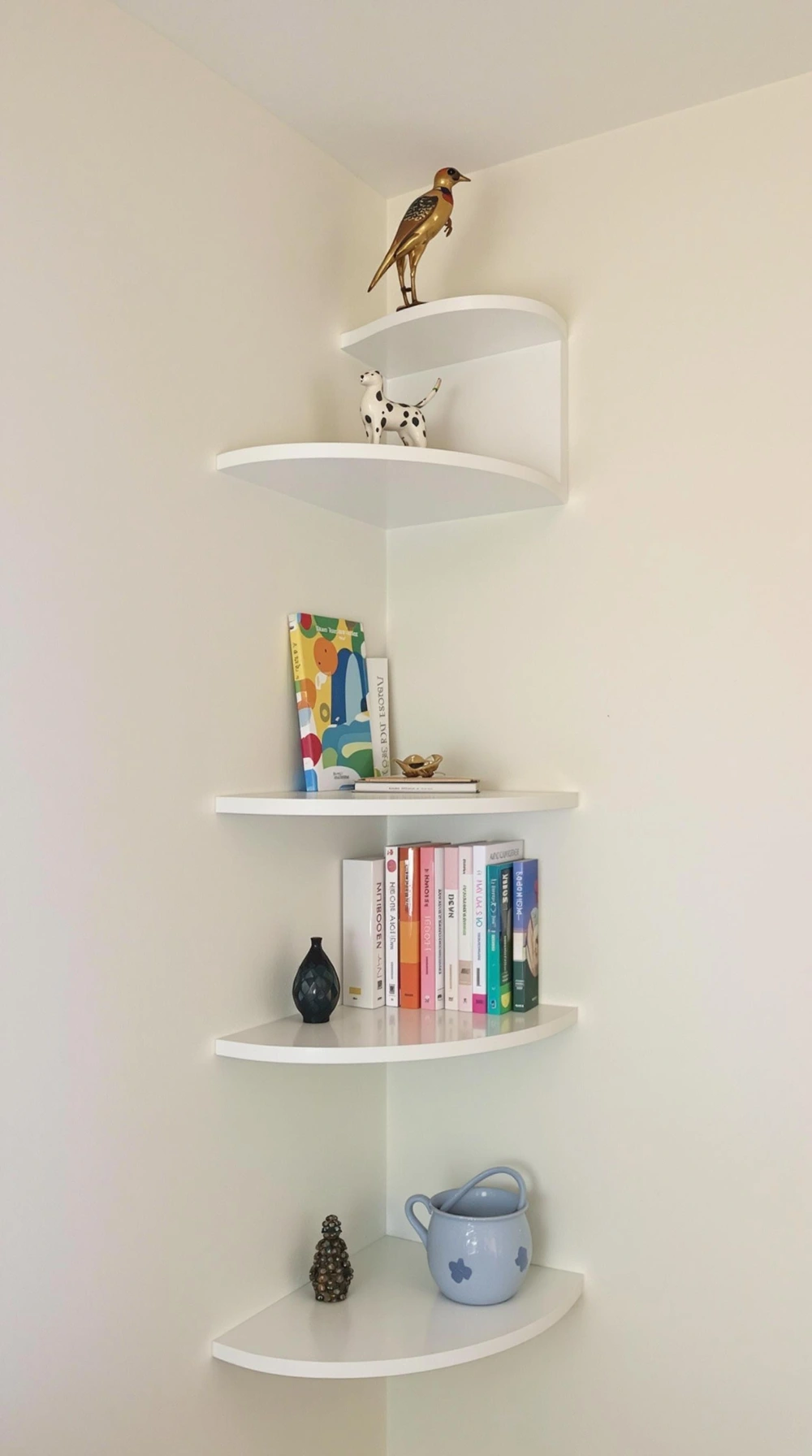 Wall-Mounted Bookshelf with Curved Shelves