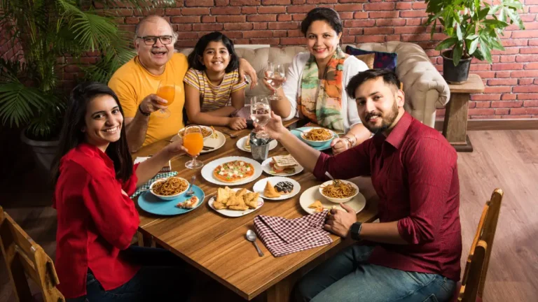 family eating dinner