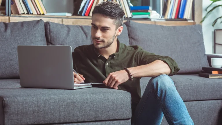 man using laptop