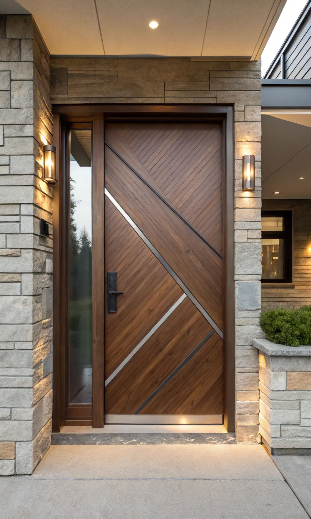 Asymmetrical Metal Inlay Door