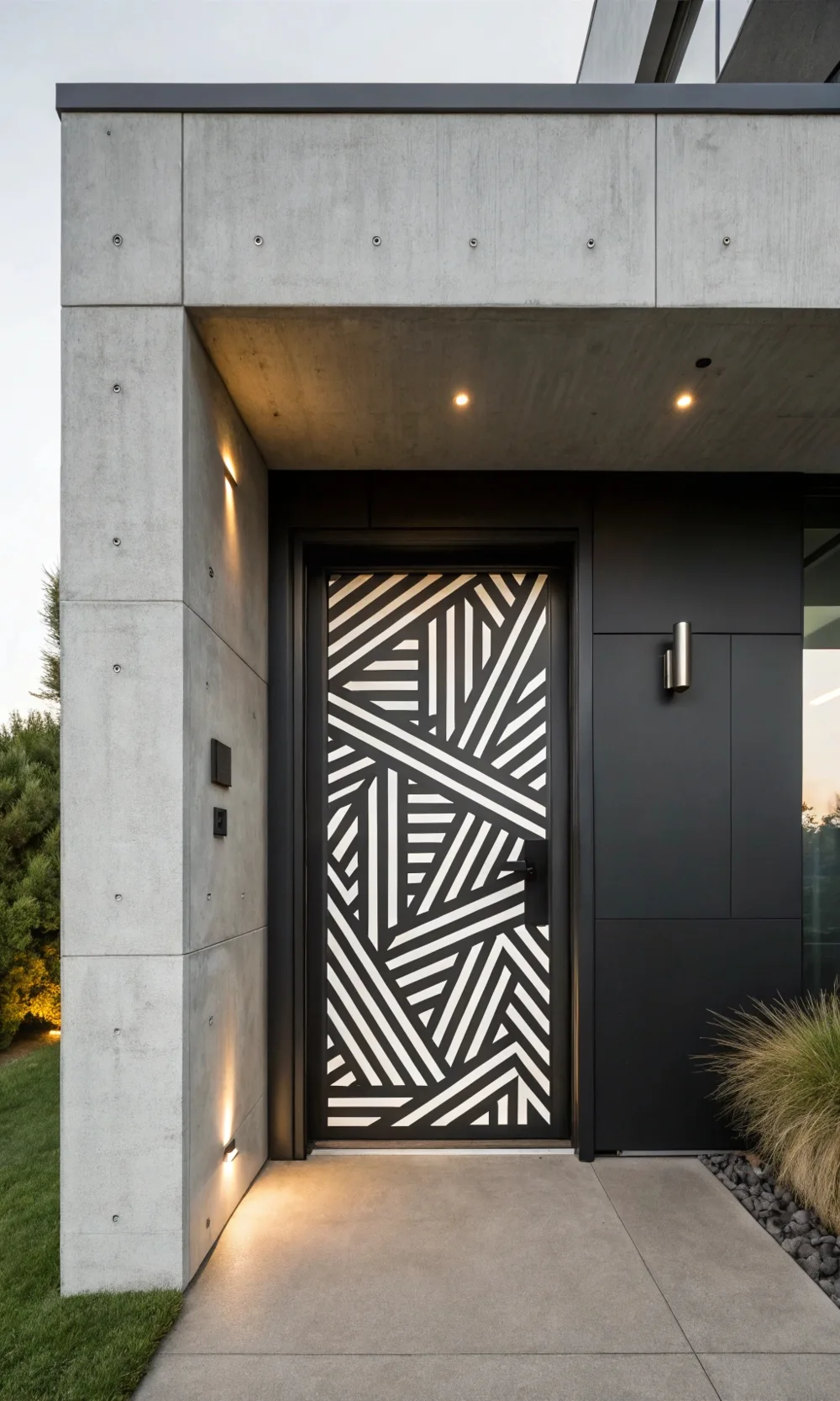 Bold Monochrome Abstract Door