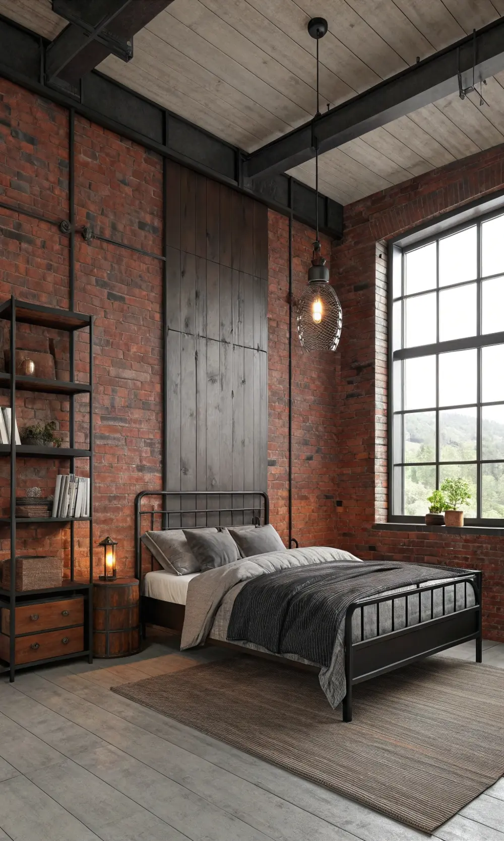 Industrial Chic with Dark Wood Elements