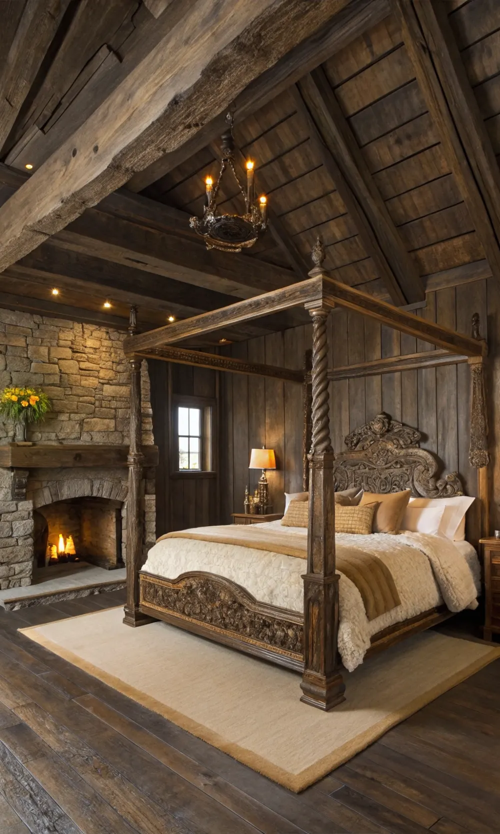  Rustic Charm with Dark Wood Accents