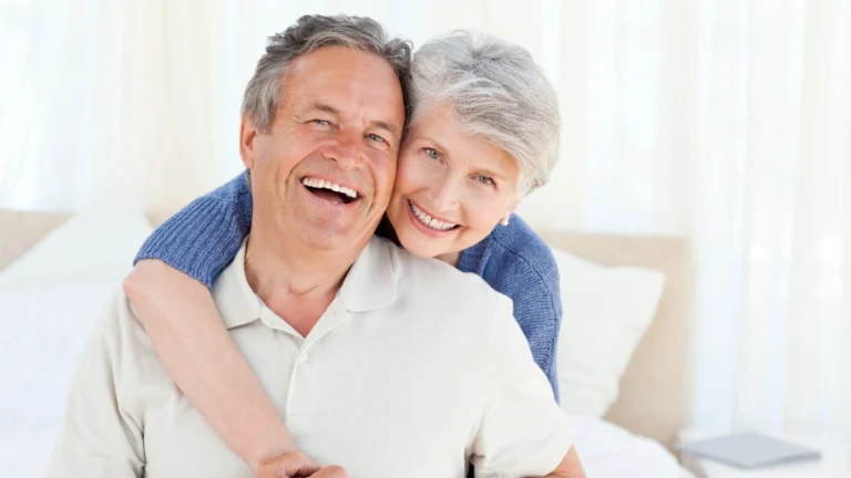 Senior couple looking at the camera