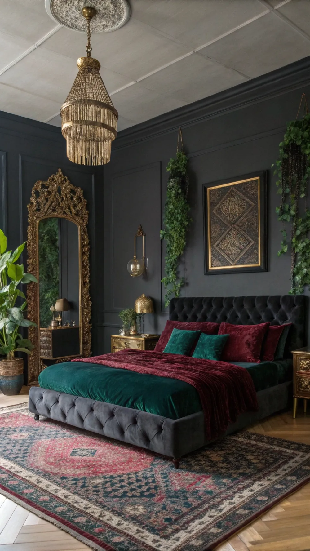 Velvet Noir Boho Bedroom