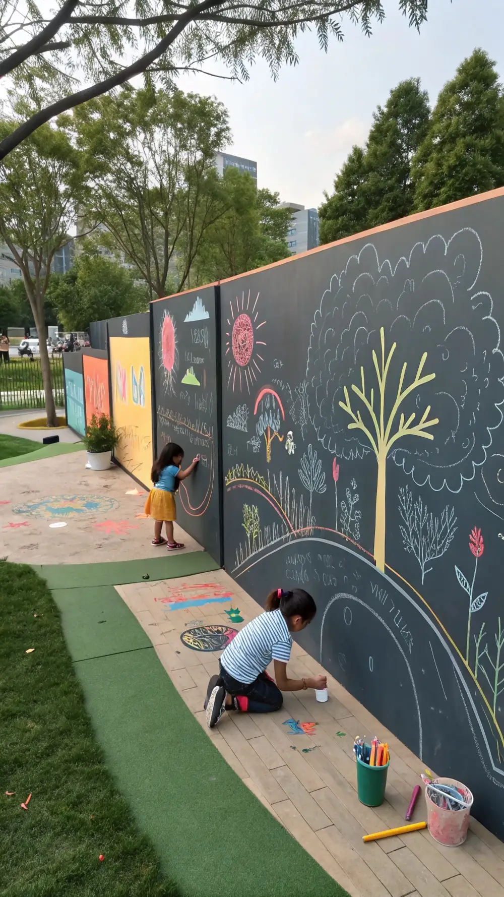 Artistic Chalk Wall Playground