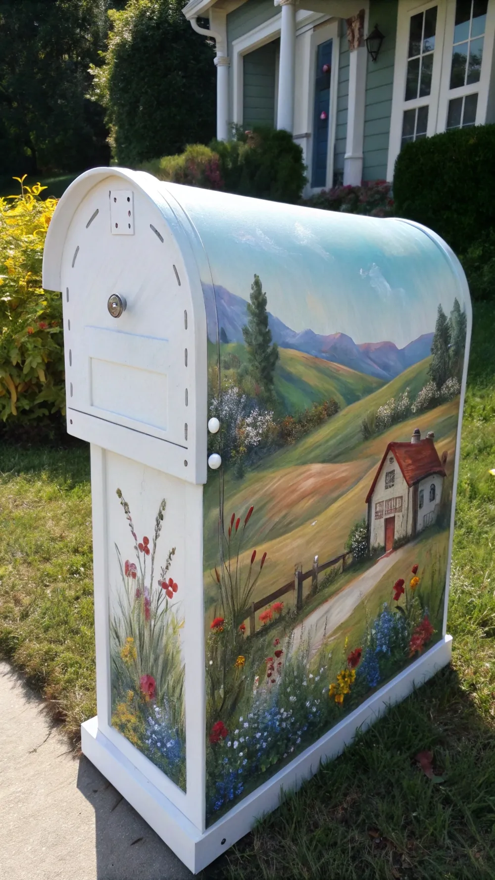 Artistic Hand-Painted Mailbox