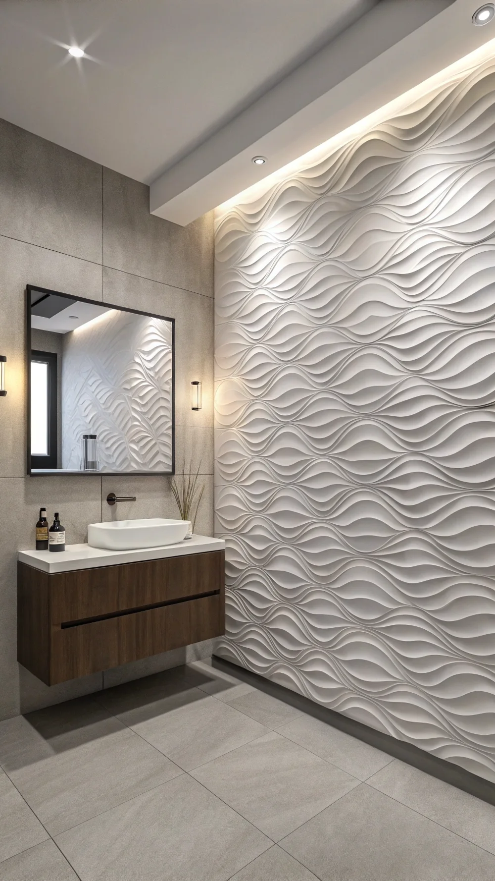  Sculptural 3D Ceramic Wave Tiles