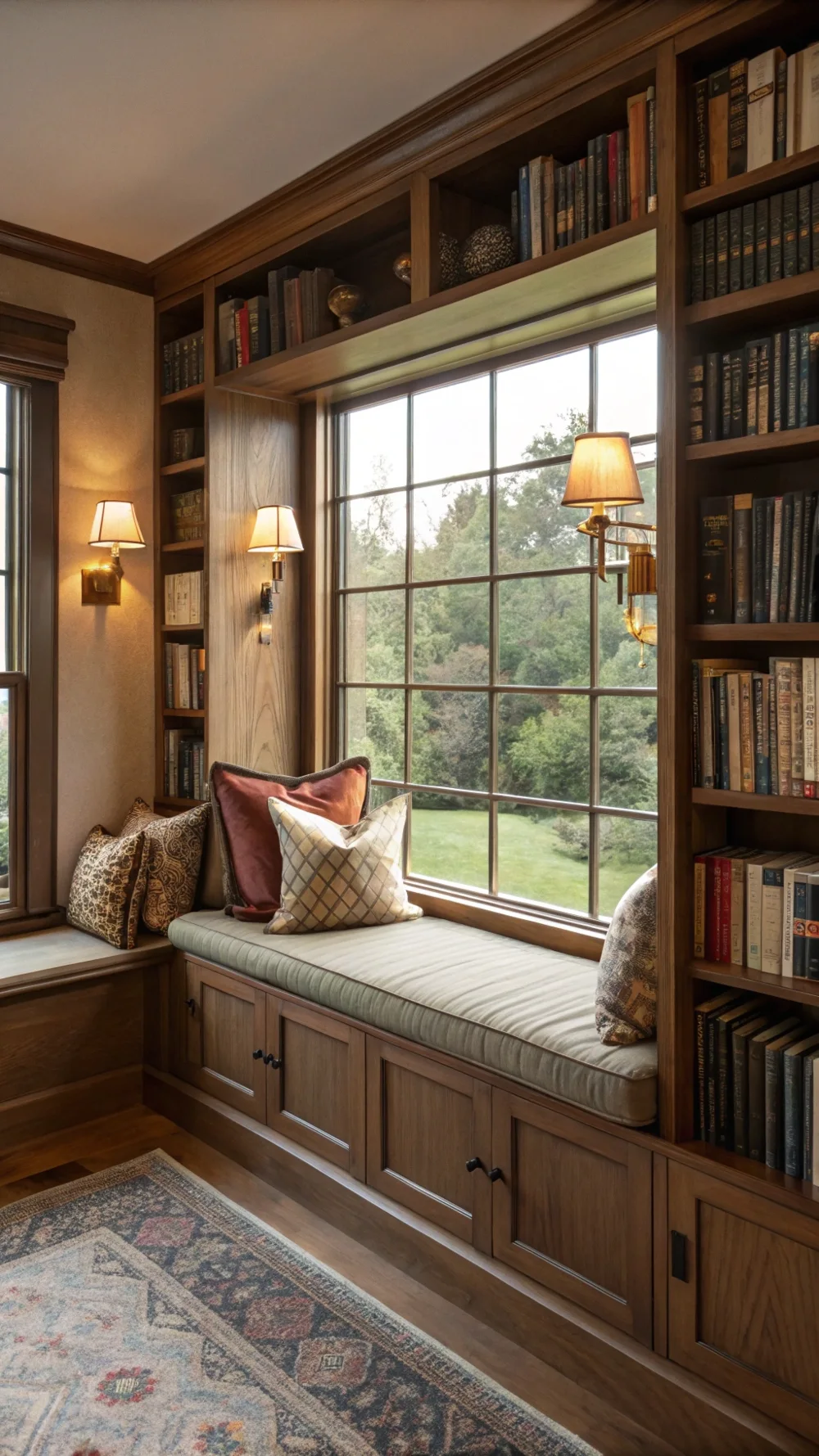 Adjustable Library Sconces with Reading Nooks