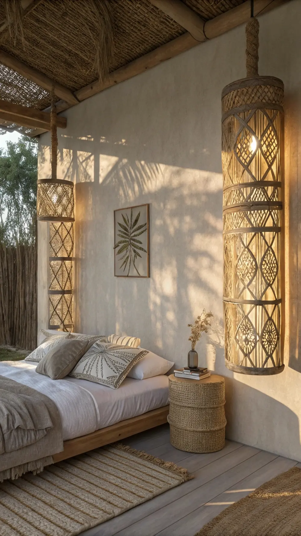 Basket Weave Shadow Sconces
