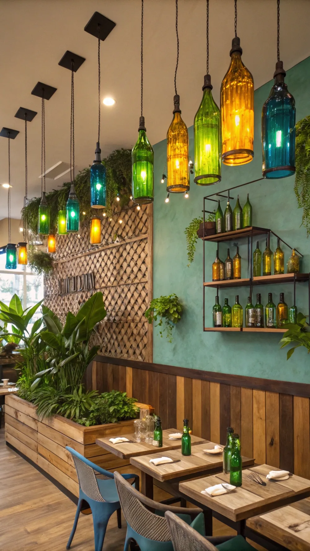 Recycled Bottle Chandelier-Style Sconces