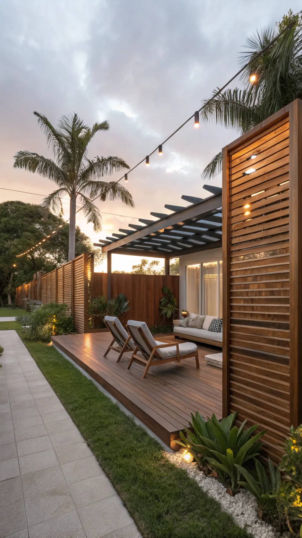 Louvered Wood Fence Panels