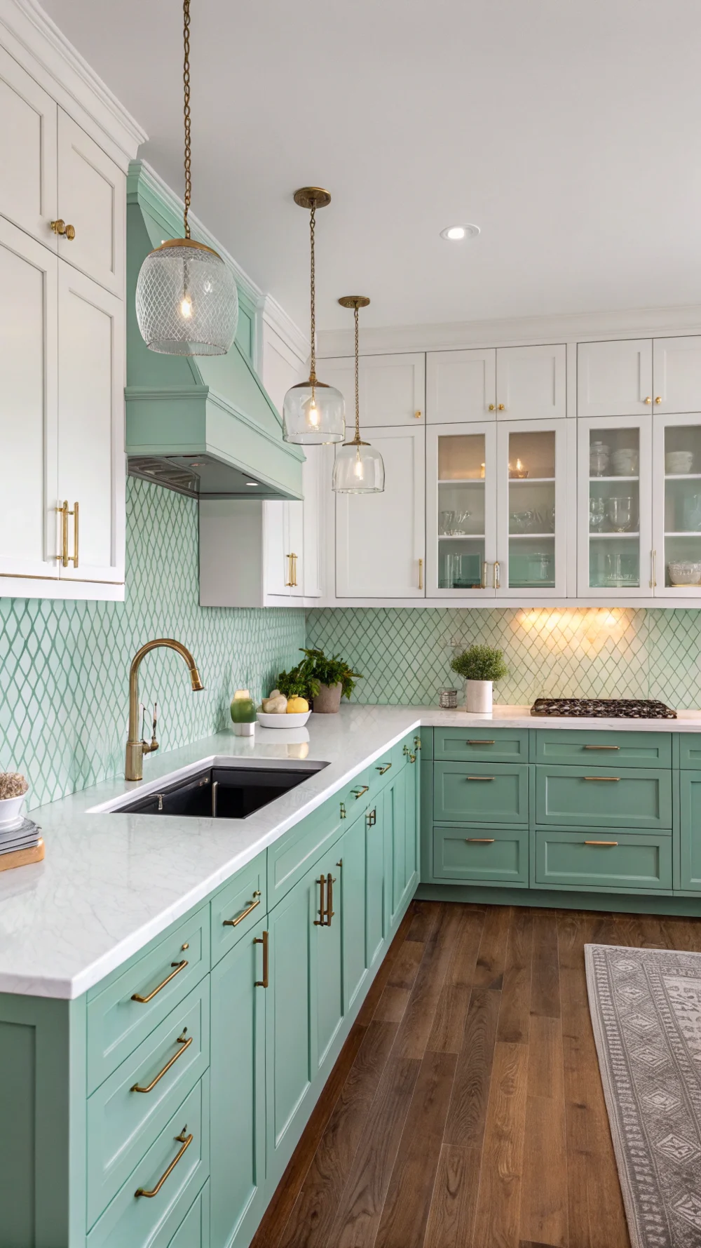 Mint Green Gradient Ombre Effect