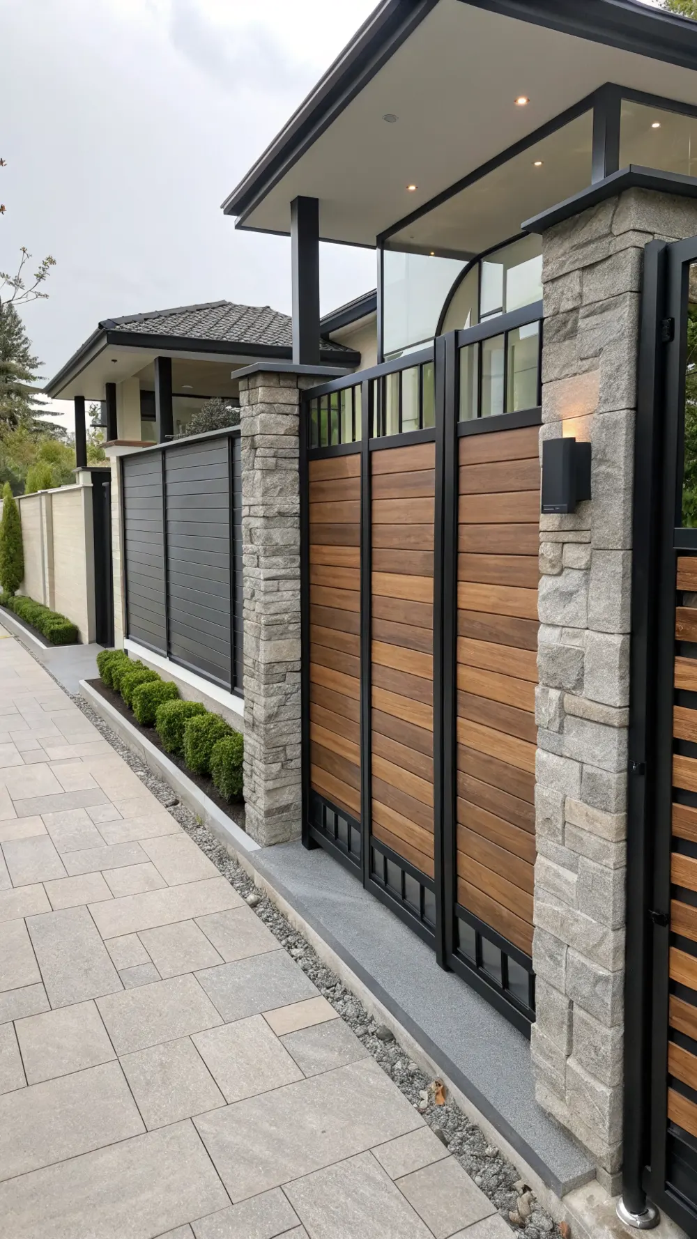 Mixed Material Contemporary Fusion Fence