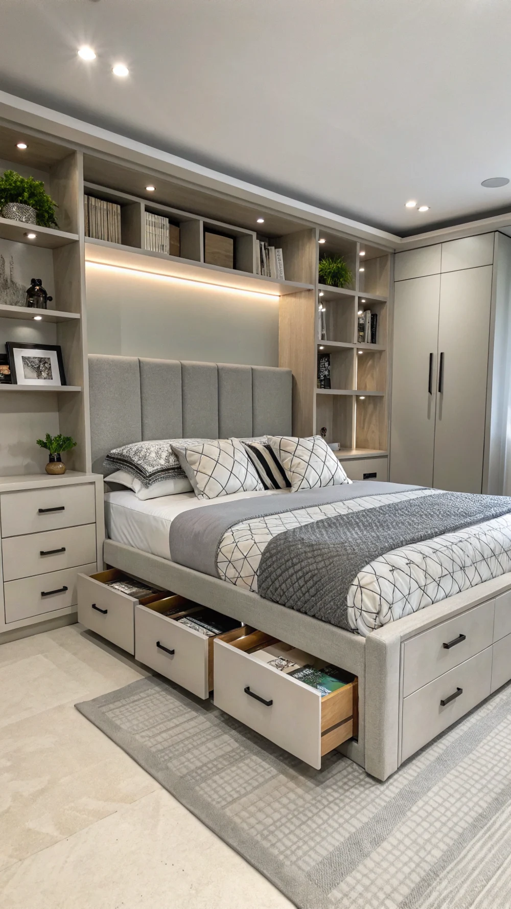 Multi-Level Bed Frame Storage System