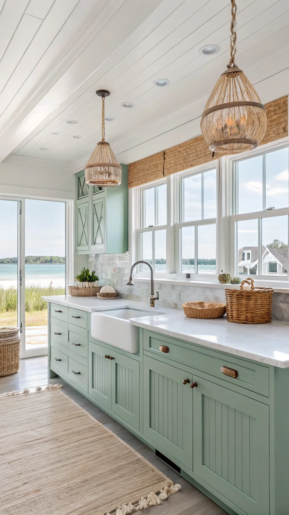 Seafoam Green Coastal Kitchen