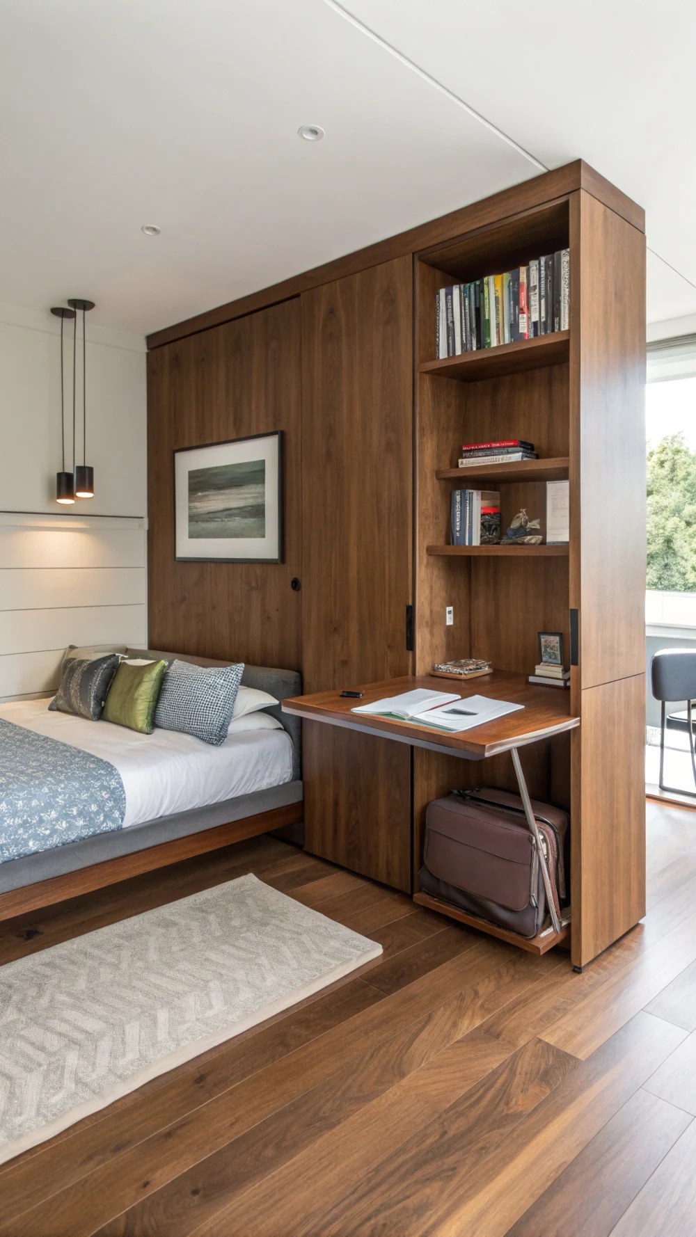 Wall-Mounted Fold-Down Storage Table