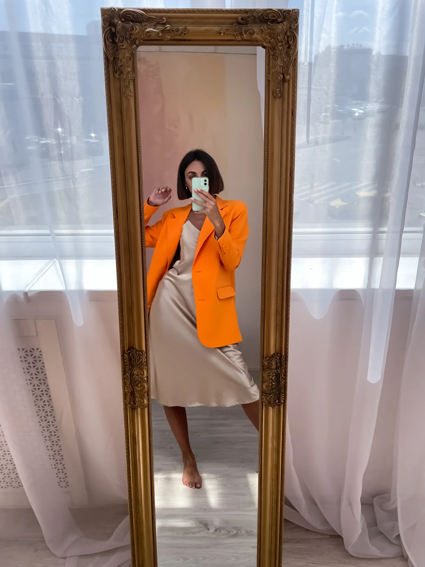 Ornate Golden Baroque Full-Length Arch Mirror
