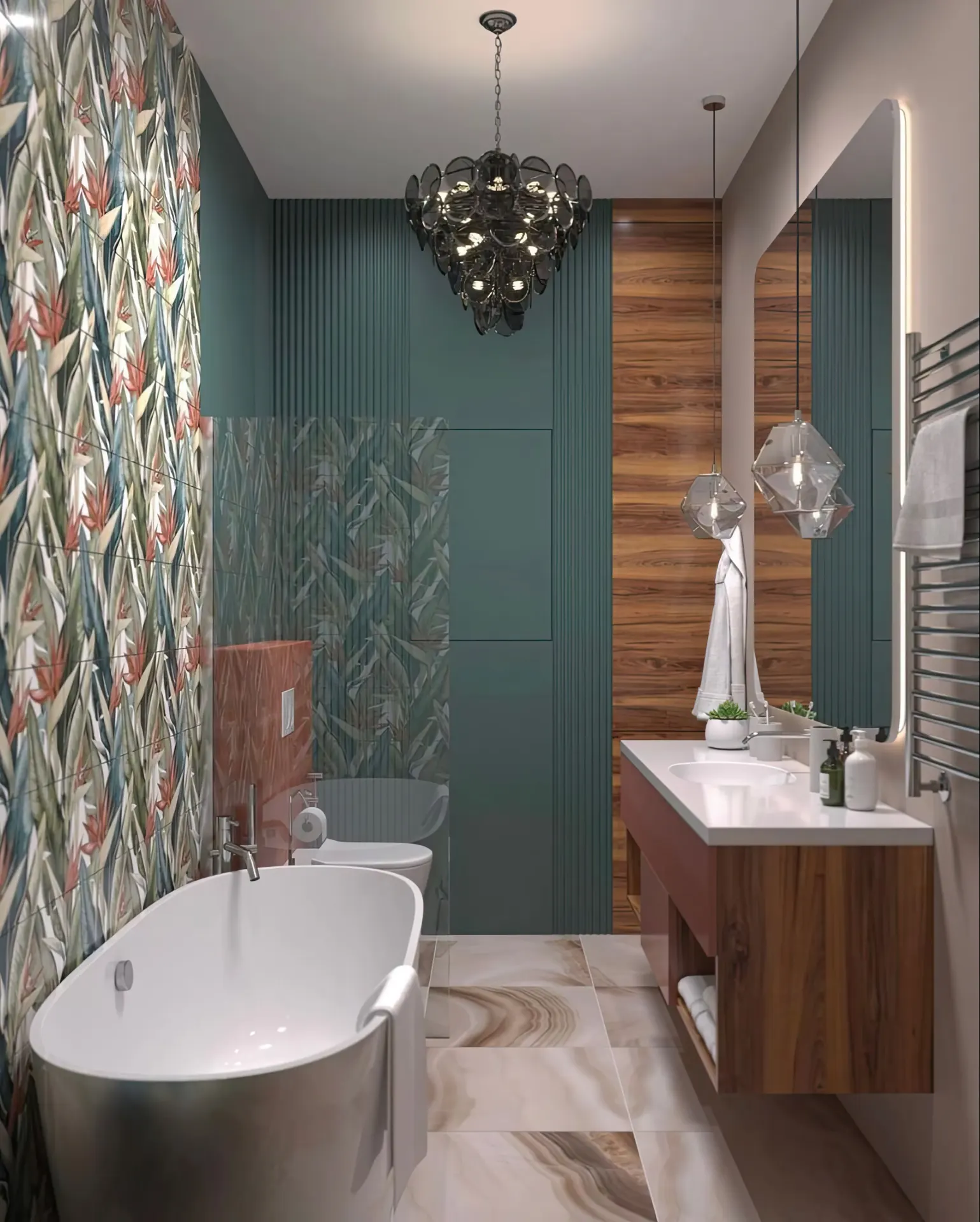 Tropical Elegance Kitchen Backsplash