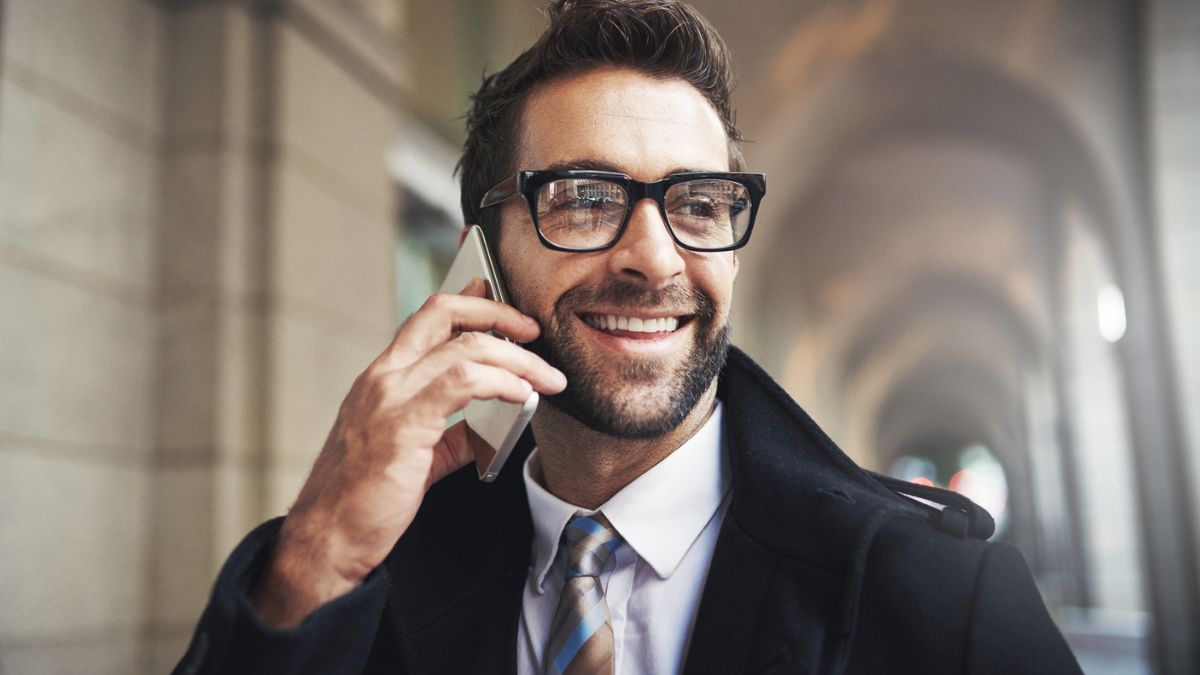Businessman taking a phone call